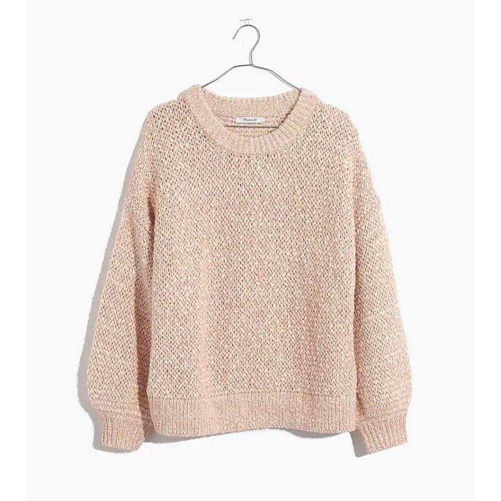 Madewell Baez Pullover Crewneck Sweater Pink Wool Alpaca Blend Size Medium